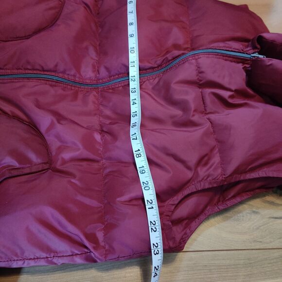 80s BTTF McFly Class 5 Mountaineering USA Made Goose Down Vest  Size L Burgundy - Picture 6 of 10